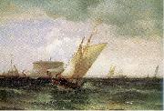 Moran, Edward Shipping in New York Harbor oil painting artist
